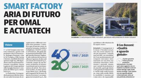 Il "Giornale di Brescia" parla dell'anniversario di ACTUATECH