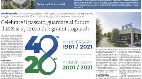 Il "BresciaOggi" festeggia il 20esimo anniversario di ACTUATECH